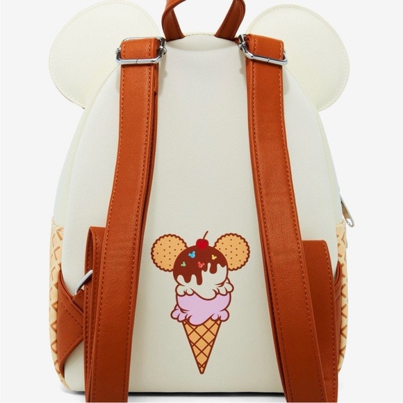NWT Loungefly Mickey Mouse Ice Cream Waffle Cone mini backpack
